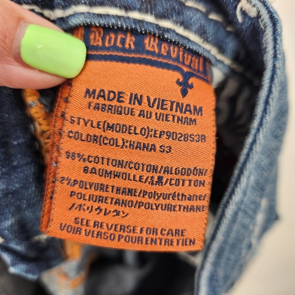 Rock Revival Hana Skinny Jean Womens Size 27 Embellished Embroidered Bling - Picture 9 of 10